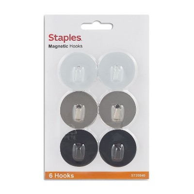 Staples Hook Magnets Black/Silver/White 922715