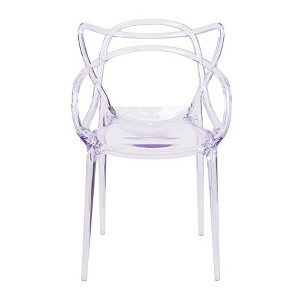 HomeRoots Clear Acrylic Open Back Dining Arm Chair - 1 of 4
