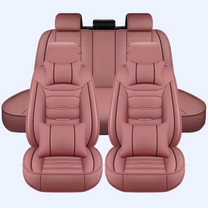 Bekrvio Universal 5-Seat Car Seat Covers Full Set, Premium PU Leather Waterproof Front & Rear Protector for Cars, SUVs & Trucks - 1 of 4