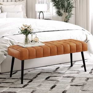 Arceso Entryway Bench, 44.5" Upholstered Bedroom Benches, End of Bed Bench with Metal Legs, for Decorative, Living Room, Dining Room - 1 of 4