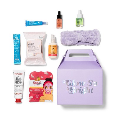 Glow So Bright Beauty Sample Box Gift Set - Target Beauty Capsule - 9pc