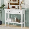 CAVINAS 38 inch Console Table with 2 Drawers,Rustic Entryway Table with Open Shelf for Living Room,Hallway - 2 of 4