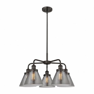 Cone - 5 Light Stem Hung Chandelier In Art Deco Style-15 Inches Tall and 25.75 Inches Wide - 1 of 1
