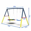 DSVIMOY Swing Set for Backyard, Swing Set with Outdoor Swing Stand, 1 Saucer Swing Seat & 1 Belt Swings Seat, Blue, 99"*57"*72" - 3 of 4