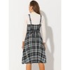 INSPIRE CHIC Women's Plaid Sleeveless Tie Back A-Line Overall Pinafore Dresses - 4 of 4
