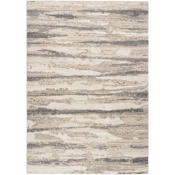 Nourison Modern Striped Sustainable Woven Rug with Lines Beige