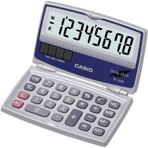 Casio SL-100L 8-Digit Folding Solar Calculator, Large Display - 1 of 3