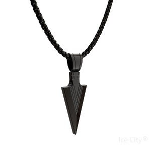Ice City Men's Arrowhead Pendant Necklace, Spear Point Design, Chain Necklace for Men - 1 of 4