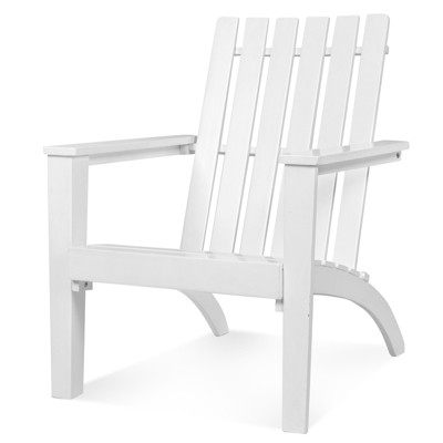 Tangkula Wooden Adirondack Chair W/Ergonomic Design Outdoor Lounge Armchair Acacia Wood chair for Yard&Patio Black/Gray/White