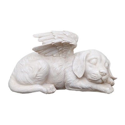 Napco Resin Sleeping Puppy Dog with Angel Wings Pet Memorial Indoor/Outdoor Statue for Lawn and Garden, 9.75 x 4 x 5 Inches, Grey