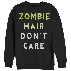 Women's CHIN UP Halloween Zombie Hair Don't Care Sweatshirt - 1 of 3