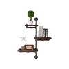 38" Orton Pine Wood 3 Floating Wall Shelves Industrial Gray/Walnut - Armen Living - 3 of 4