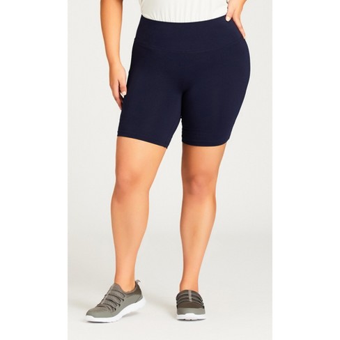 Women's Plus Size High-waist Cotton Blend Seamless 7 Inseam Bike Shorts -  A New Day™ Black 1x : Target