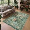 Lahome Fern Patchwork Back to College Series Short Pile Velvet Rectangular Indoor Area Rug - 2 of 4