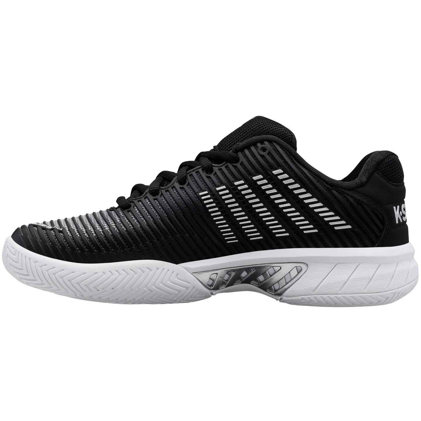 Женские кроссовки K-Swiss Hypercourt Express 2 Tennis Shoe (Black/White/Silver), цвет: Чёрный — фото 3