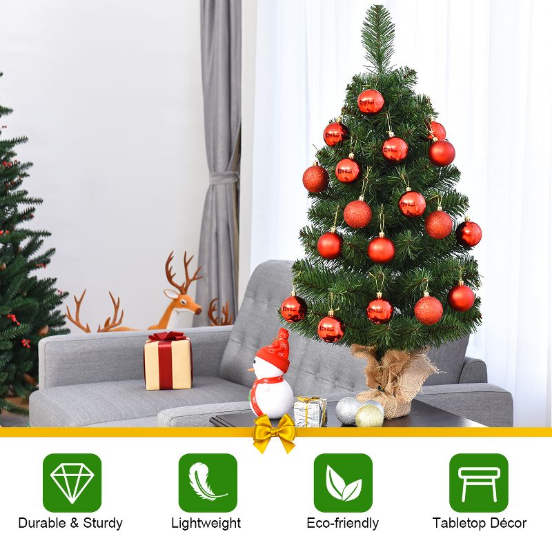 Tangkula 2'PVC Artificial Small Christmas Tree Holiday Season Decoration, 5 of 11