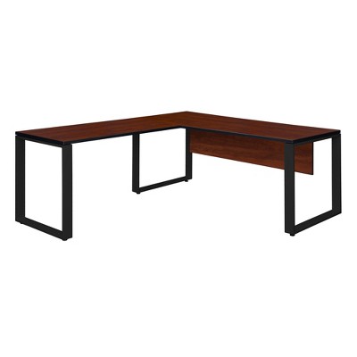 66"x30" Palace L Desk Shell with 42" Return Cherry/Black - Regency