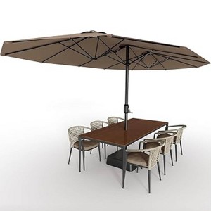 GustoWave Double-Sided 15FT x 9FT Outdoor Patio Umbrella for Pool, Deck - 1 of 4