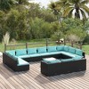 vidaXL Garden Lounge Set Black, Water Blue - 2 of 4