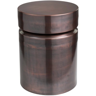 Olivia & May Metal Drum Accent Table