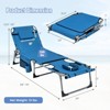 Tangkula Folding Chaise Lounge Chair Sunbathing Recliner w/ Face Hole & Removable Pillow - 3 of 4