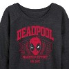 Women's - Marvel - Collegiate Deadpool Lightweight French Terry Wide Neck Long Sleeve Shirt - 2 of 4