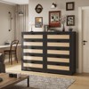 5 Drawer Dresser Rattan Dresser, Tall Chest of Drawers, Wood Dresser for Bedroom, Closet, Living Room, Hallway - 3 of 4