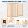 Wooden Freestanding Dog Gate,  Collapsible Pet Gate with Support Feet, Indoor Dog Fence  for The House,Doorways, Stairs，Expandable Pet Fence - 3 of 4