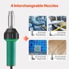 VEVOR Hot Air Plastic Welder, 1600W, 122-1112℉ PVC TPO Vinyl Heat Gun Welding Torch with 9 Accessories- 4 Nozzles & 4 Seam Rollers, Green - 4 of 4