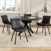 PexFix 47" Round Dining Table Mid Century Modern Coffee Table for 4-6 Person Farmhouse Table for Kitchen Dining Room Black - 3 of 4
