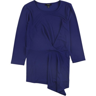 Alfani Womens Twist-Front Pullover Blouse