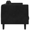 vidaXL Velvet 3-Seater Sofa - Black Upholstered Couch for Living Room with Cushions, Modern Design, 76.2" x 30.3" x 27.6" - 4 of 4