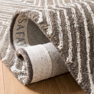 Ivory and Gray Handmade Tufted Wool Area Rug