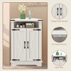 Corner Bathroom Cabinet, Farmhouse Small Corner Cabinet with Barn Door & Adjustable Shelf, Storage Cabinets for Bathroom, Kitchen, Living Room - 4 of 4