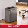Rubbermaid Stainless Steel Wastebasket, Slim Open-Top Bin, 2.6 Gallons, Charcoal - 3 of 4
