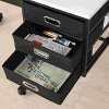 Sapphtopaz Modern Adjustable Drafting Drawing Desk with 3 Non-Woven Storage Drawers Extendable Writing Desk with Stool Legs for Home Office - 3 of 4