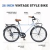 Aukfa Vintage Style 7-Speed Bike with Front and Rear Rack, Steel Frame, 26x1.5 Tires, Retro Commute Touring Bike for Women and Men - 4 of 4
