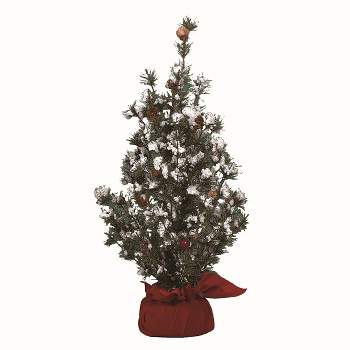 Transpac Burnished Gold Green Christmas Medium Tree in Gift Bag with Berries
