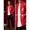 Lars Amadeus Men's Shiny Party Nightclub Zipper PU Jacket - 4 of 4