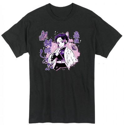 Adult Demon Slayer Kocho Shinobu Character with Japanese Text T-Shirt