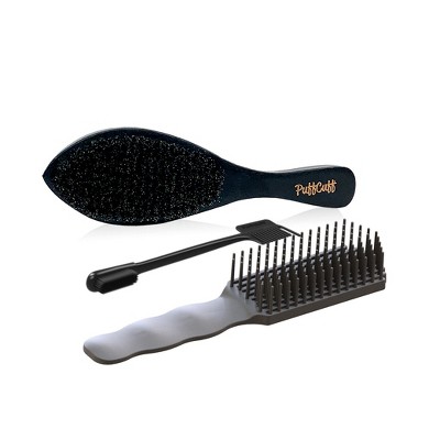 Edgemaster - 3-in-1 Edge Brush & Styling Tool With Soft Silicone Bristle  Brush - For Hair Layering And Styling Edges - 1 Piece - Puffcuff : Target