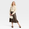 Women's Faux Leather Skirt - A New Day™ Dark Brown - 3 of 3