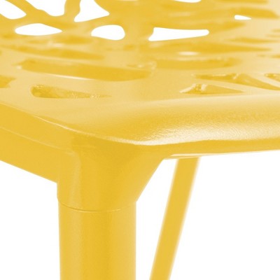 Devon Modern Yellow Aluminum Outdoor Stackable Dining Chair