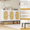 White Shoe Cabinet with 3 Rattan Doors, Freestanding Shoe Organizer with 8-Tier Large Storage and Adjustable Shelves for Entryway Hallway Living Room - 4 of 4