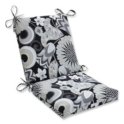 Outdoor/Indoor Sophia Graphite Squared Corners Chair Cushion - Pillow Perfect