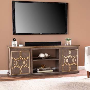 Tiessil TV Stand for TVs up to with Storage Brown/Gold - Aiden Lane