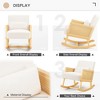 LACOO Upholstered Rocking Armchair with Rattan Wooden Armrests - Beige - 3 of 4