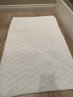 20x32 Spacedye Striped Bath Rug Gray/White - Threshold™