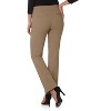 Rekucci Women's Pull-On Straight Leg Pants with Pockets & Tummy Control – Office Workwear Stretch Trousers - 3 of 4