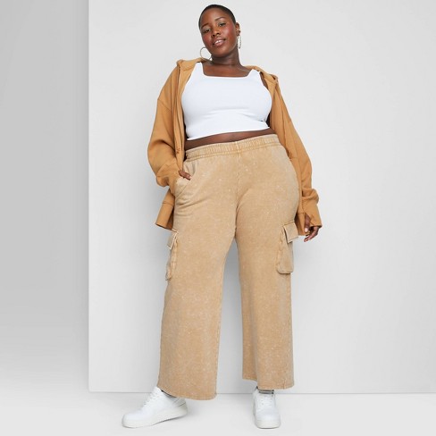 Wide leg deals fleece sweatpants